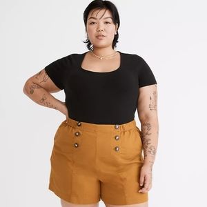 Madewell Ribbed Square-Neck Thong Bodysuit